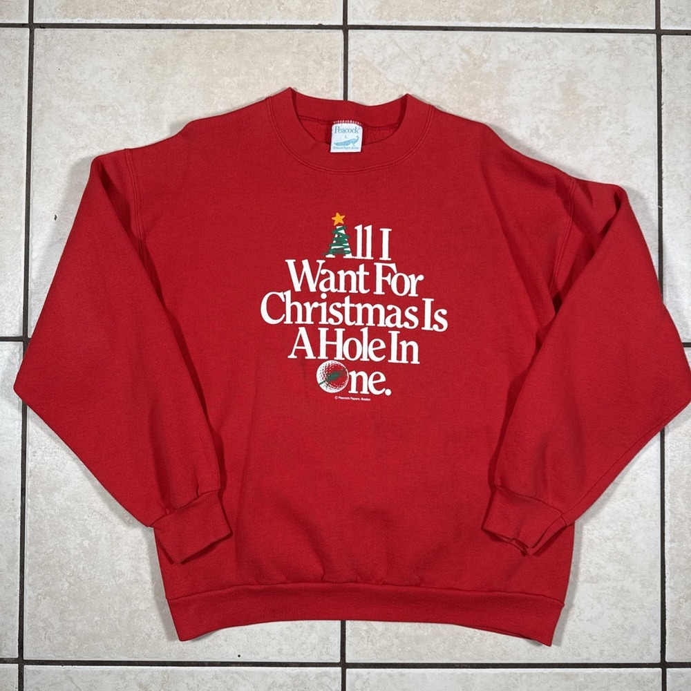 Golf All I Want For Christmas Is A Hole In One Sweatshirt Peacock Papers Large